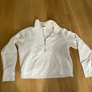 H&M Cream Cropped Quarter Zip